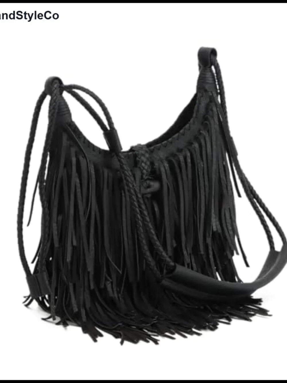 Vintage Fringe Hobo Bag - Faux Suede Leather Shoulder Purse with Tassel